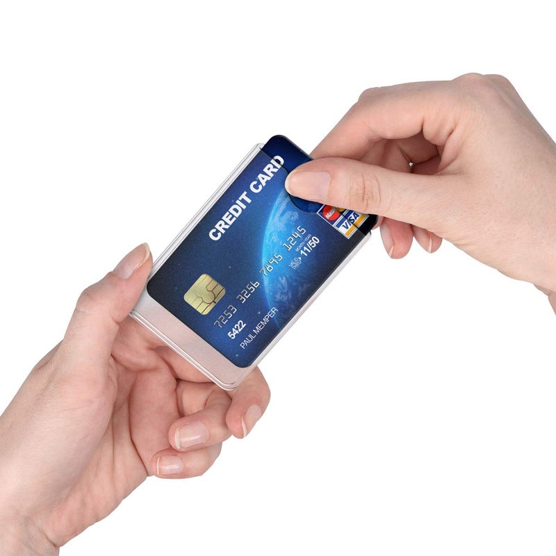 kwmobile 20 Pieces Credit Card Sleeves - Transparent ID Business Card Holder - Identification Social Security SSN Cards Protector Inserts - Image 3